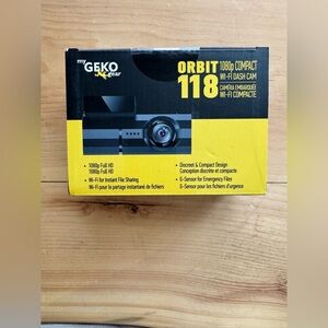 NIB My Geko Gear Orbit 118 1080p HD WI-FI Dash Cam Clear Footage Plug And Play